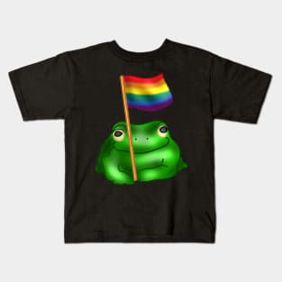 Rainbow LGBTQ Frog Kids T-Shirt